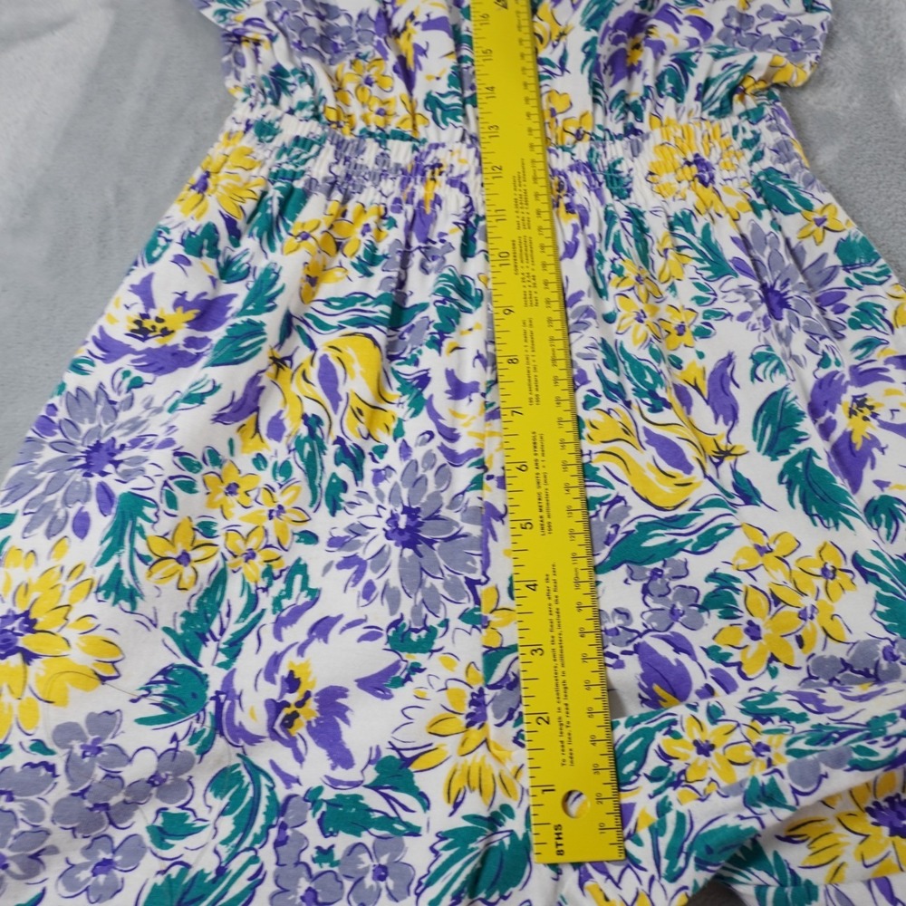 Vintage Laura Ashley Floral Romper Jumpsuit Womens S Cotton Colorful 90s Cottage - Picture 12 of 16